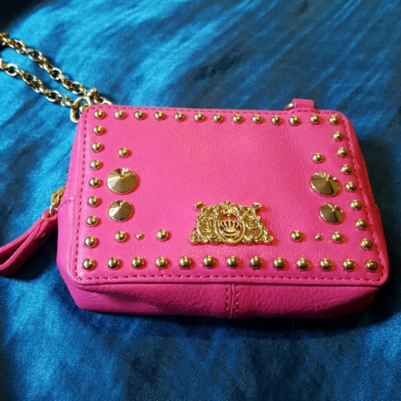 Juicy Couture Handbags - Juicy Couture Pink Leather Stud Wristlet Purse S